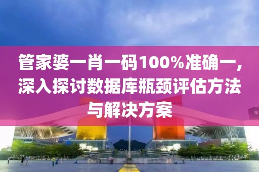 管家婆一肖一码100%准确一,深入探讨数据库瓶颈评估方法与解决方案