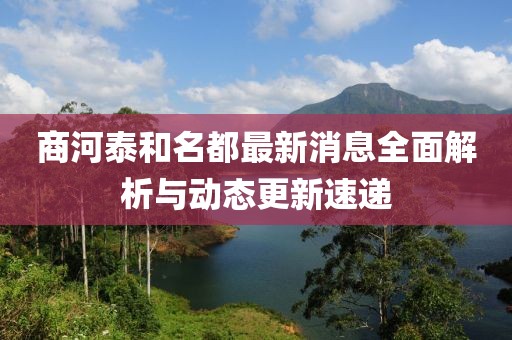 商河泰和名都最新消息全面解析与动态更新速递