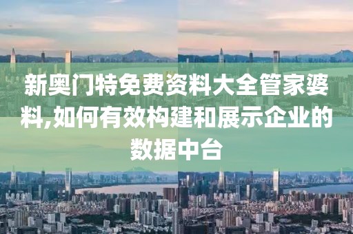新奥门特免费资料大全管家婆料,如何有效构建和展示企业的数据中台