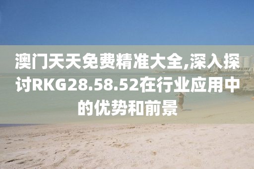 澳门天天免费精准大全,深入探讨RKG28.58.52在行业应用中的优势和前景