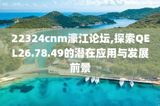 22324cnm濠江论坛,探索QEL26.78.49的潜在应用与发展前景