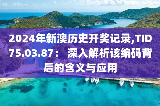 2024年新澳历史开奖记录,TID75.03.87： 深入解析该编码背后的含义与应用