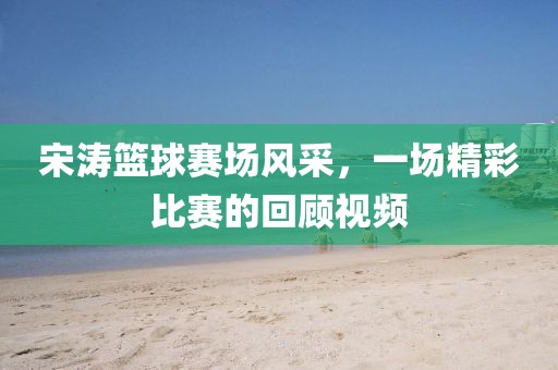 宋涛篮球赛场风采，一场精彩比赛的回顾视频