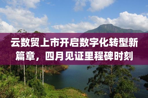 云数贸上市开启数字化转型新篇章，四月见证里程碑时刻