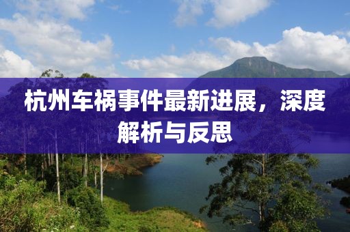 杭州车祸事件最新进展，深度解析与反思