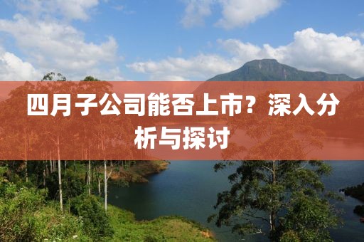 四月子公司能否上市？深入分析与探讨