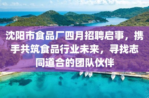 沈阳市食品厂四月招聘启事，携手共筑食品行业未来，寻找志同道合的团队伙伴