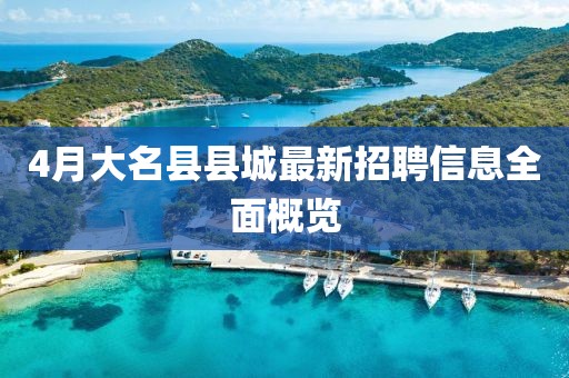 4月大名县县城最新招聘信息全面概览