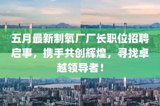 五月最新制氧厂厂长职位招聘启事，携手共创辉煌，寻找卓越领导者！