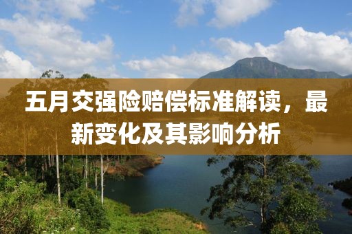 五月交强险赔偿标准解读，最新变化及其影响分析