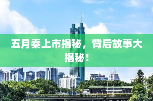 五月秦上市揭秘，背后故事大揭秘！