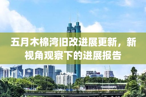 五月木棉湾旧改进展更新，新视角观察下的进展报告