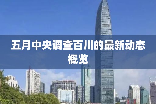 五月中央调查百川的最新动态概览