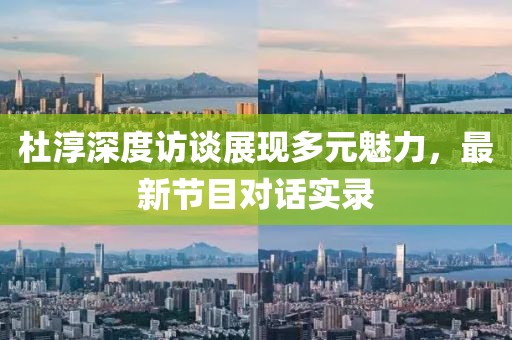 杜淳深度访谈展现多元魅力，最新节目对话实录