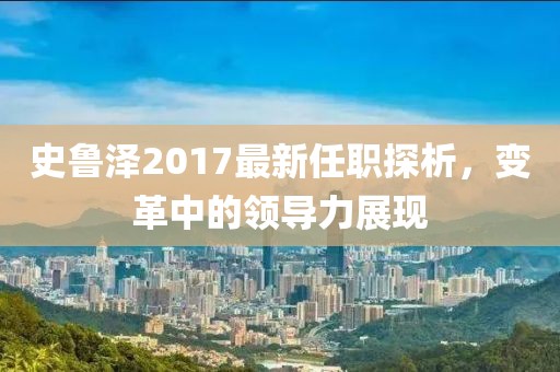 史鲁泽2017最新任职探析，变革中的领导力展现