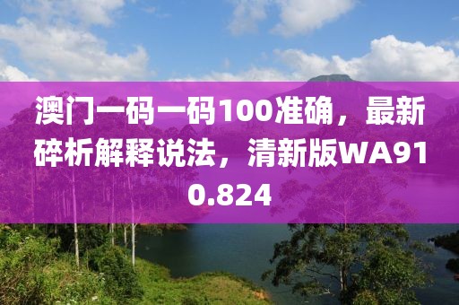 澳门一码一码100准确，最新碎析解释说法，清新版WA910.824