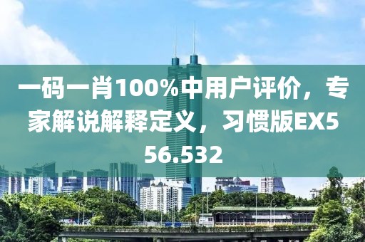 一码一肖100%中用户评价，专家解说解释定义，习惯版EX556.532