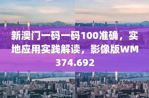 新澳门一码一码100准确，实地应用实践解读，影像版WM374.692