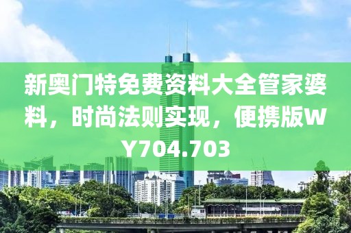 新奥门特免费资料大全管家婆料，时尚法则实现，便携版WY704.703