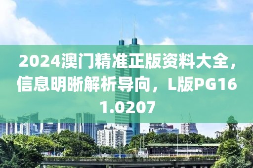 2024澳门精准正版资料大全，信息明晰解析导向，L版PG161.0207