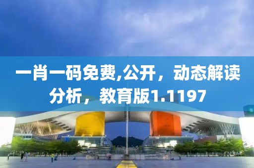 一肖一码免费,公开，动态解读分析，教育版1.1197