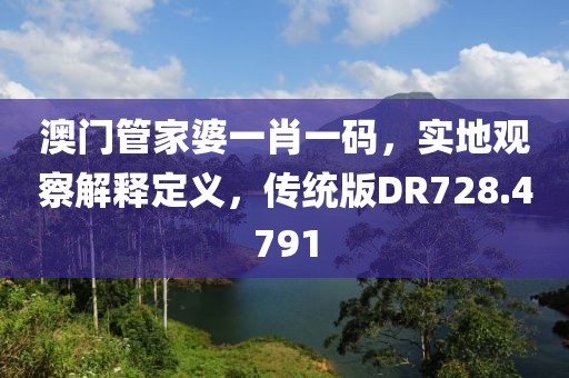 澳门管家婆一肖一码，实地观察解释定义，传统版DR728.4791