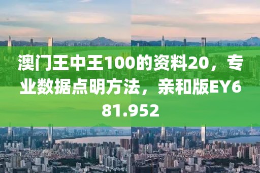 澳门王中王100的资料20，专业数据点明方法，亲和版EY681.952