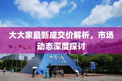 大大家最新成交价解析，市场动态深度探讨