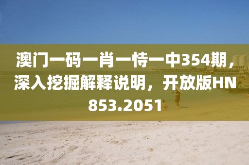 澳门一码一肖一恃一中354期，深入挖掘解释说明，开放版HN853.2051