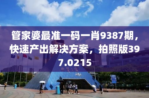 管家婆最准一码一肖9387期，快速产出解决方案，拍照版397.0215