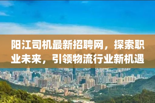 阳江司机最新招聘网，探索职业未来，引领物流行业新机遇