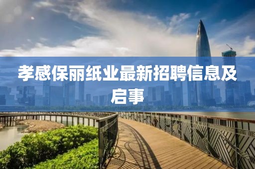 孝感保丽纸业最新招聘信息及启事