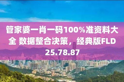 管家婆一肖一码100%准资料大全 数据整合决策，经典版FLD25.78.87