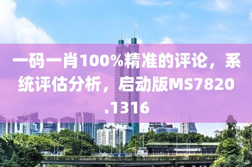 一码一肖100%精准的评论，系统评估分析，启动版MS7820.1316