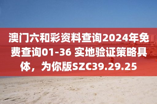 澳门六和彩资料查询2024年免费查询01-36 实地验证策略具体，为你版SZC39.29.25