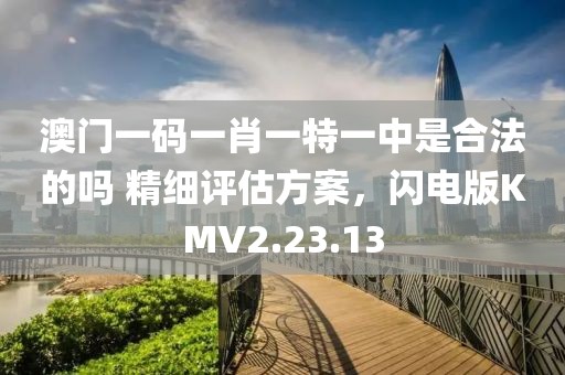 澳门一码一肖一特一中是合法的吗 精细评估方案，闪电版KMV2.23.13