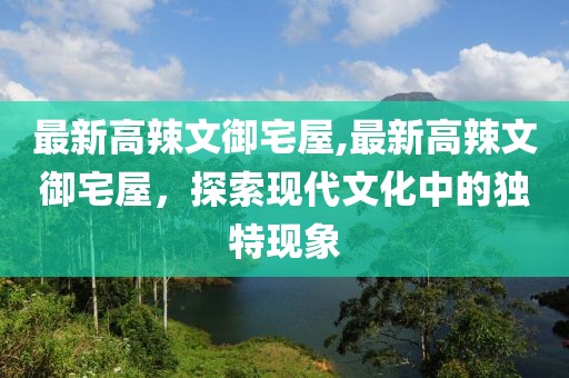 最新高辣文御宅屋,最新高辣文御宅屋，探索现代文化中的独特现象