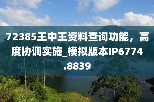 72385王中王资料查询功能，高度协调实施_模拟版本IP6774.8839
