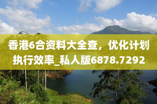 香港6合资料大全查，优化计划执行效率_私人版6878.7292