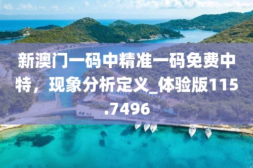 新澳门一码中精准一码免费中特，现象分析定义_体验版115.7496