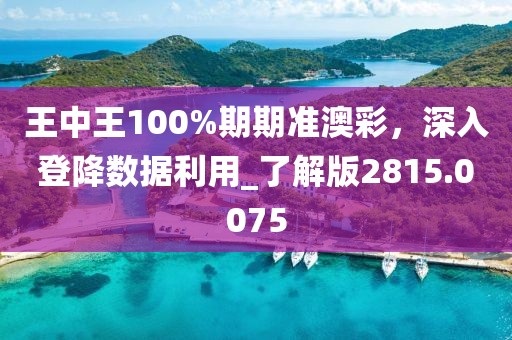 王中王100%期期准澳彩，深入登降数据利用_了解版2815.0075