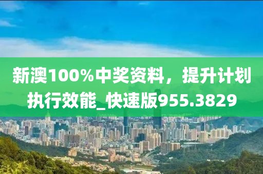 新澳100%中奖资料，提升计划执行效能_快速版955.3829