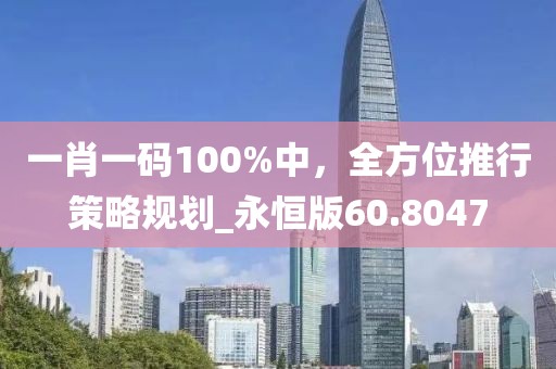 一肖一码100%中，全方位推行策略规划_永恒版60.8047